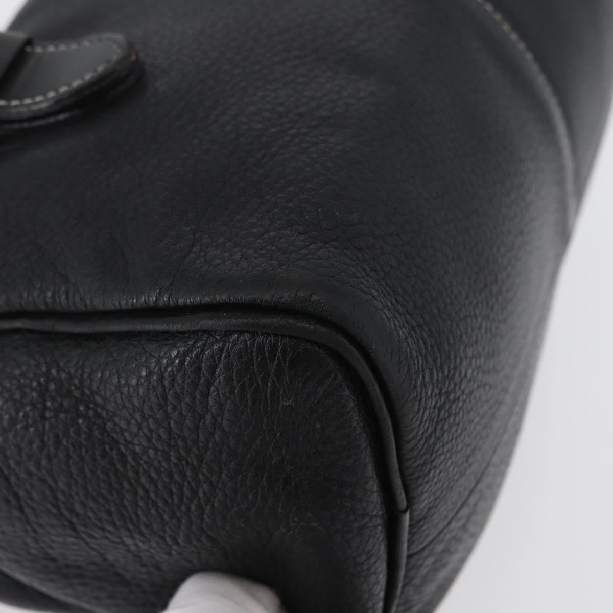 Burberry Vintage Handbag Leather Black Leather Handbag (Pre-Owned)