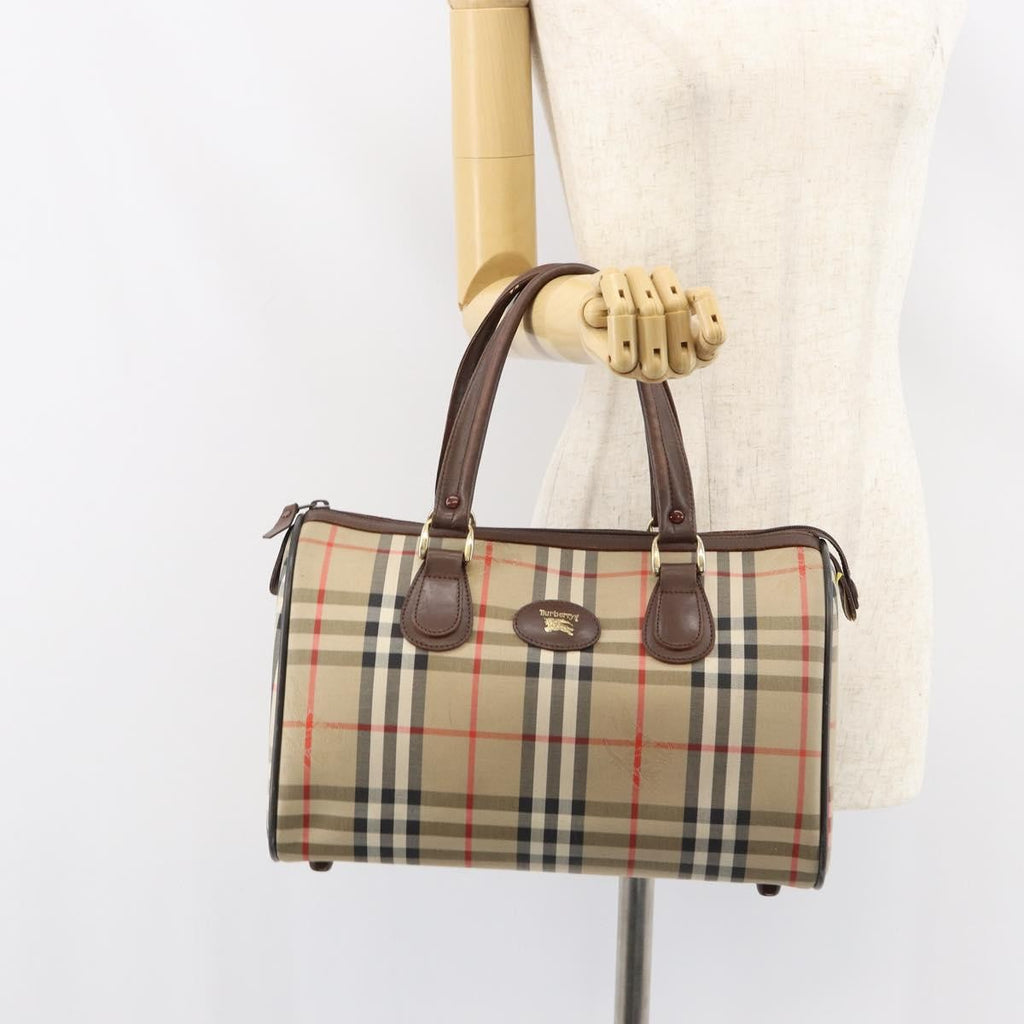 Burberry Nova Check Handbag Nova Check Canvas Beige Canvas Handbag (Pre-Owned)