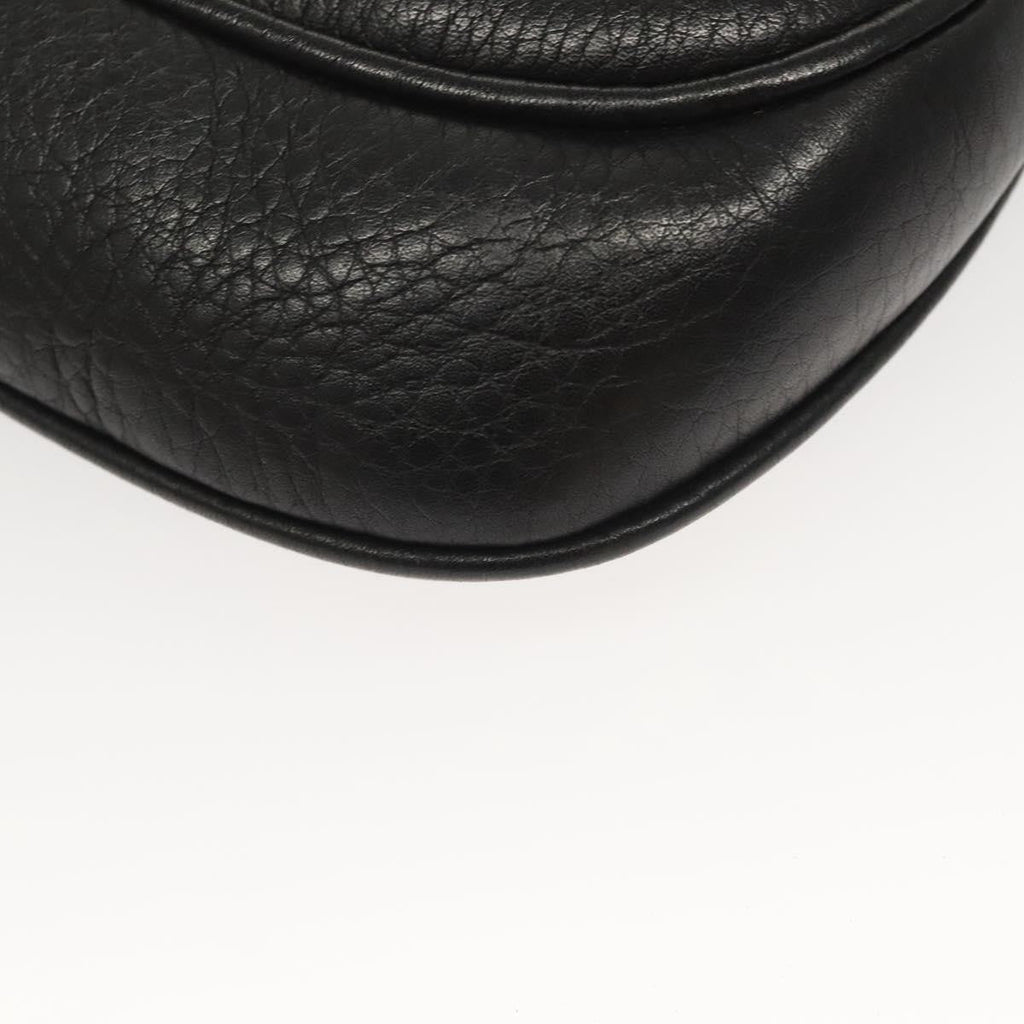 Prada Vintage Chain Flap Shoulder Bag Leather Black Leather Shoulder Bag Bag (Pre-Owned)