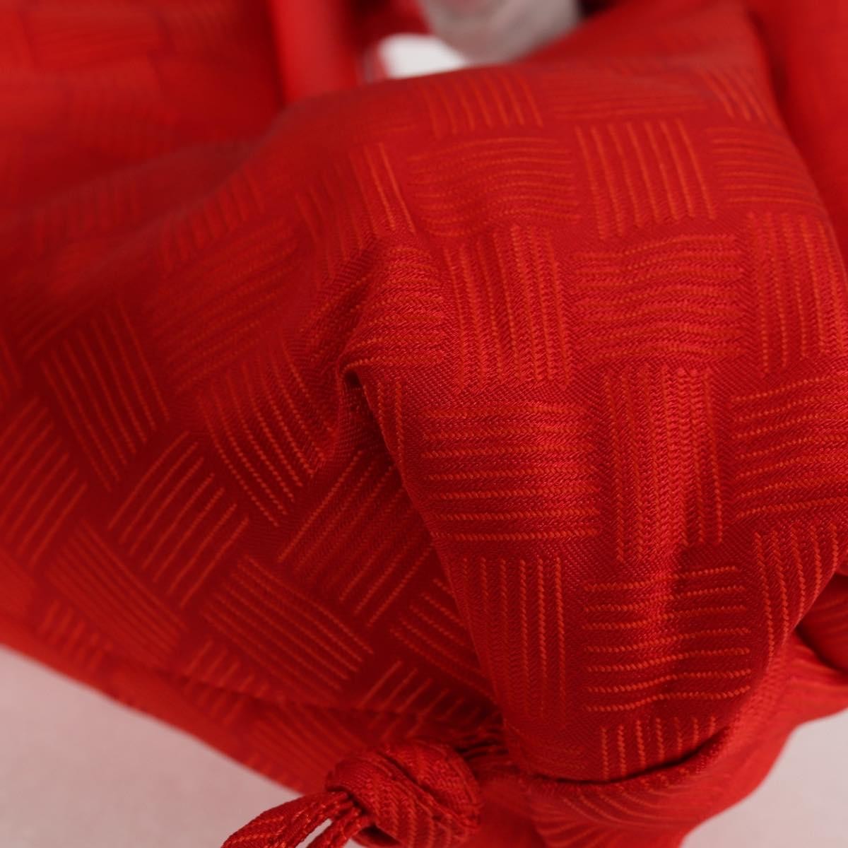 Bottega Veneta Point Shoulder Bag Chunky Knit Fabric Red Nylon Shoulder Bag Bag (Pre-Owned)