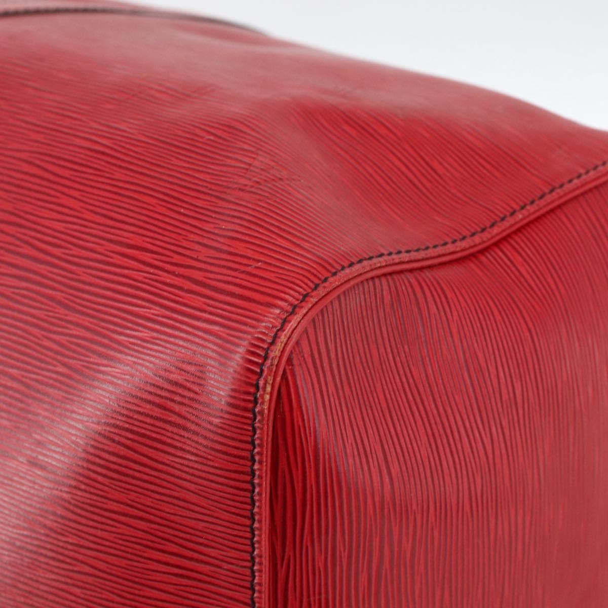 Louis Vuitton Keepall Bag Epi Leather Red Leather Travel Bag Bag (Pre-Owned)
