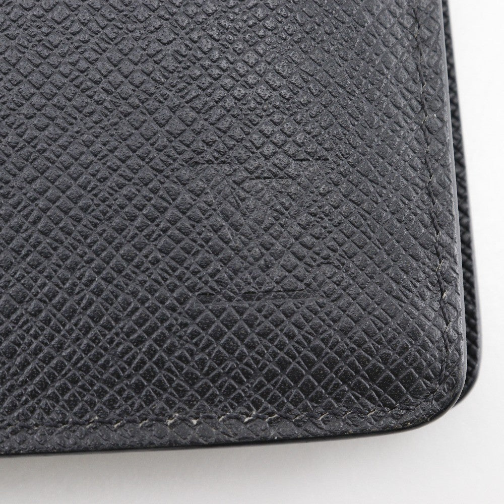 Louis Vuitton Brazza Long Bifold Wallet Taiga Leather Black Leather Wallets Accessory (Pre-Owned)