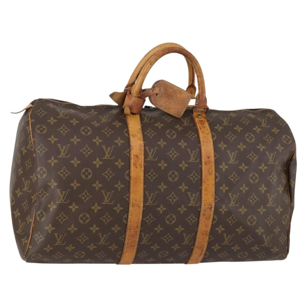 Louis Vuitton Keepall Bag Monogram Canvas Brown Canvas Travel Bag Bag (Pre-Owned)