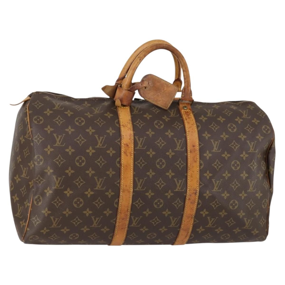 Louis Vuitton Keepall Bag Monogram Canvas Brown Canvas Travel Bag Bag (Pre-Owned)