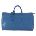 Louis Vuitton Keepall Bag Epi Leather Blue Leather Travel Bag Bag (Pre-Owned)