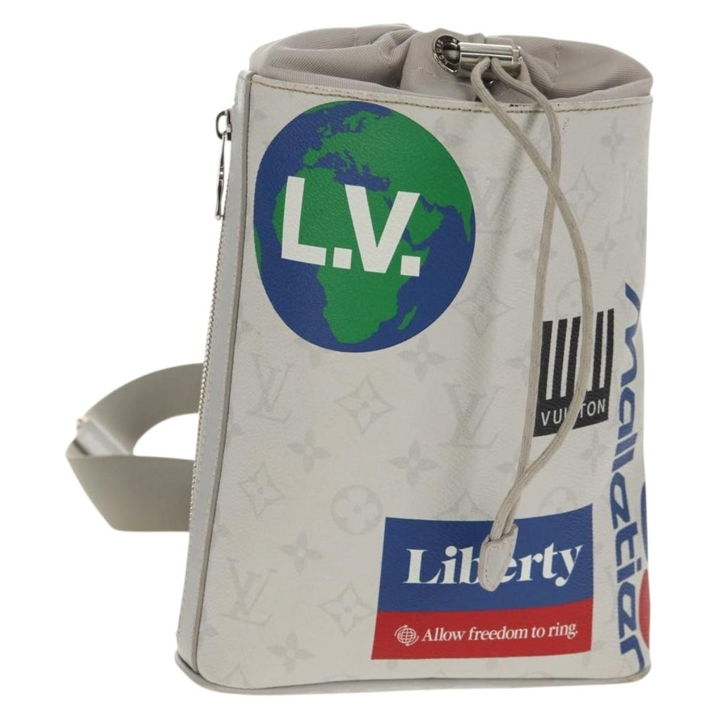 Louis Vuitton Chalk Sling Bag Limited Edition Logo Story Monogram Canvas White Canvas Shoulder Bag Bag (Pre-Owned)
