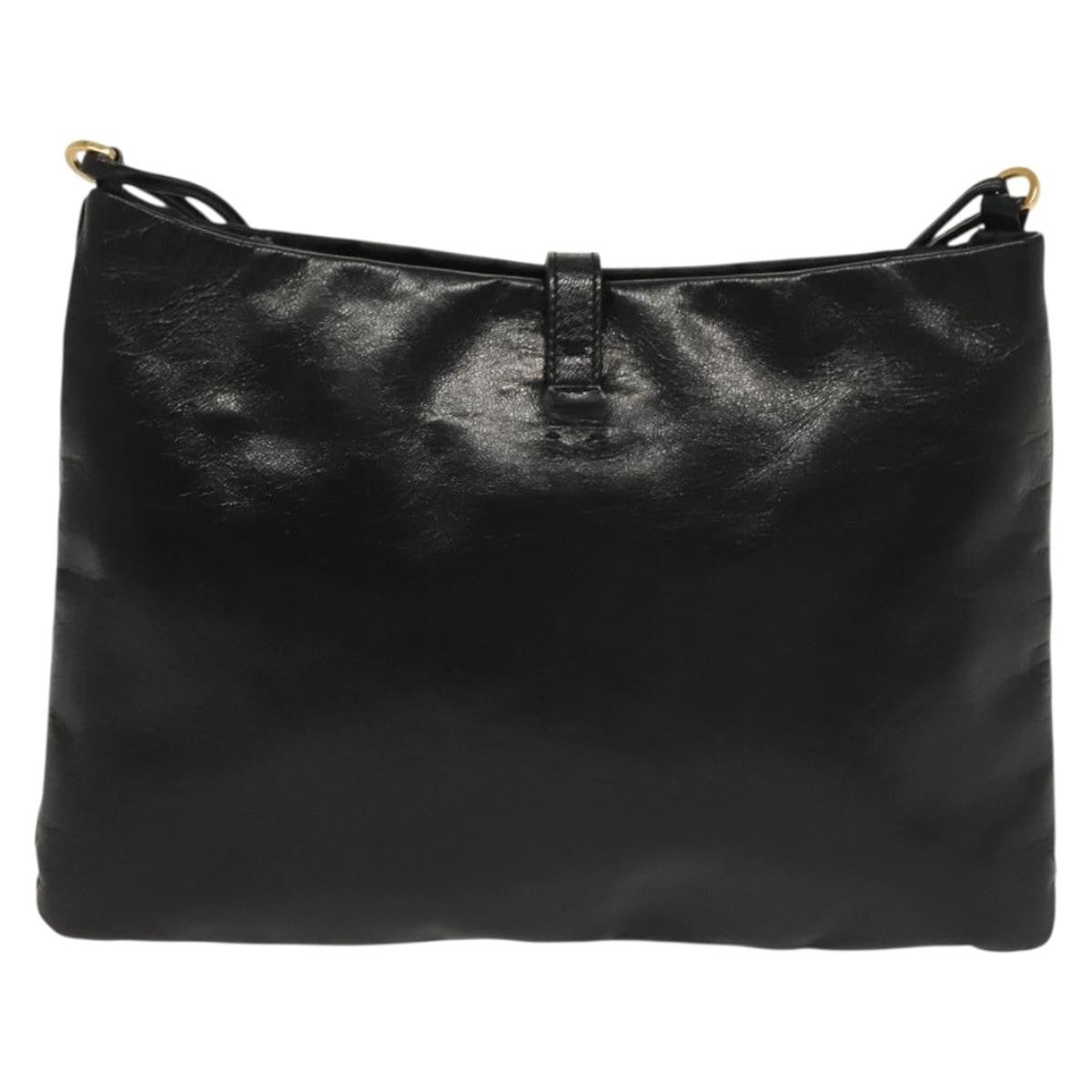 Prada Bow Shoulder Bag Vernice Saffiano Leather Black Leather Bag (Pre-Owned)