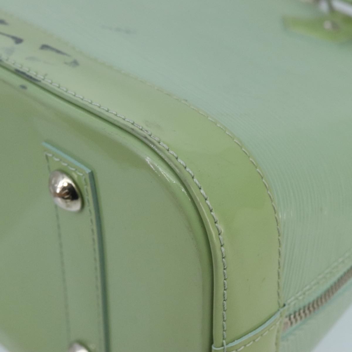 Louis Vuitton Alma Handbag Electric Epi Leather Green Patent_Leather Handbag (Pre-Owned)