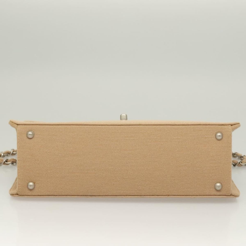 Chanel Matelasse Chain Shoulder Bag Leather Beige Cotton Shoulder Bag Bag (Pre-Owned)