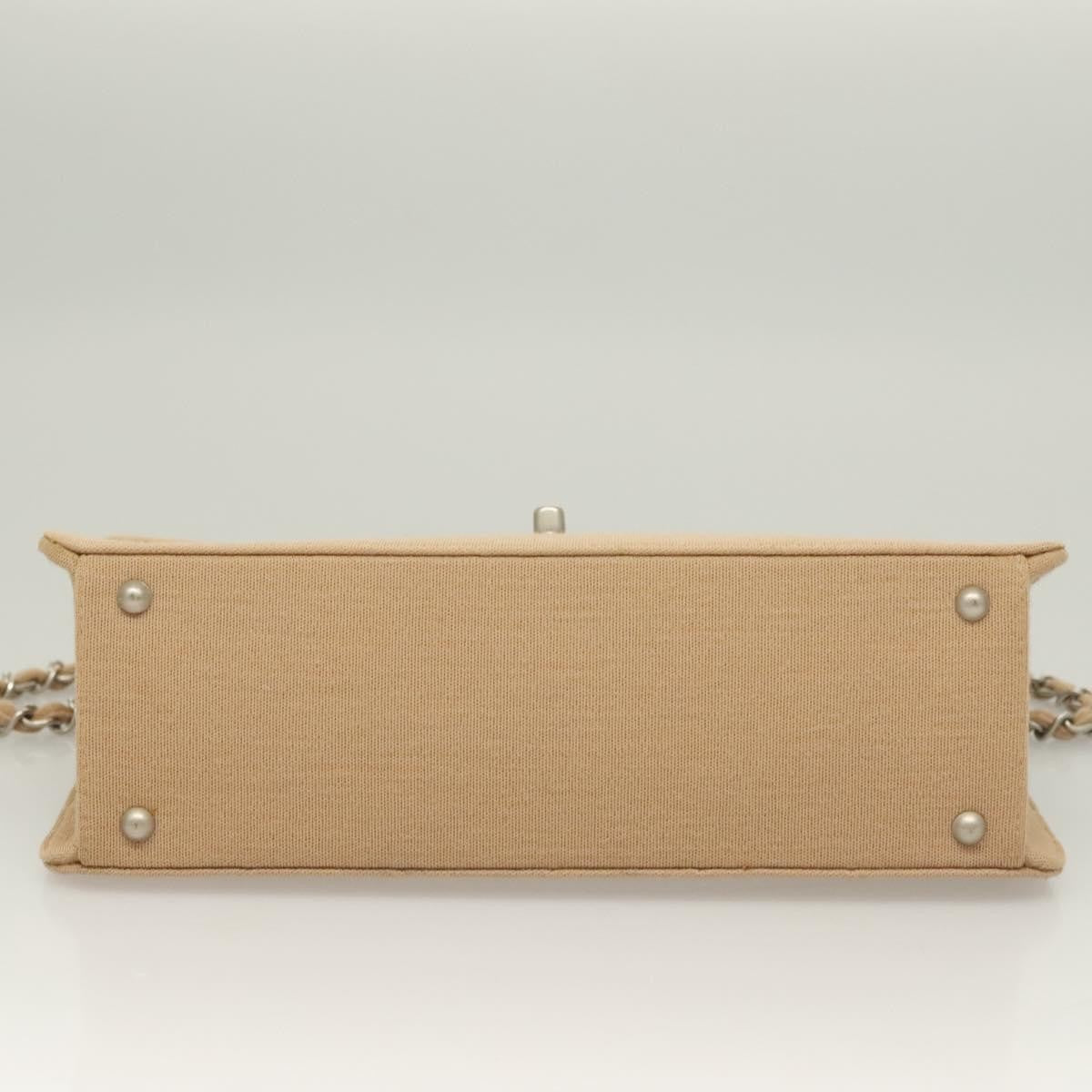 Chanel Matelasse Chain Shoulder Bag Leather Beige Cotton Shoulder Bag Bag (Pre-Owned)