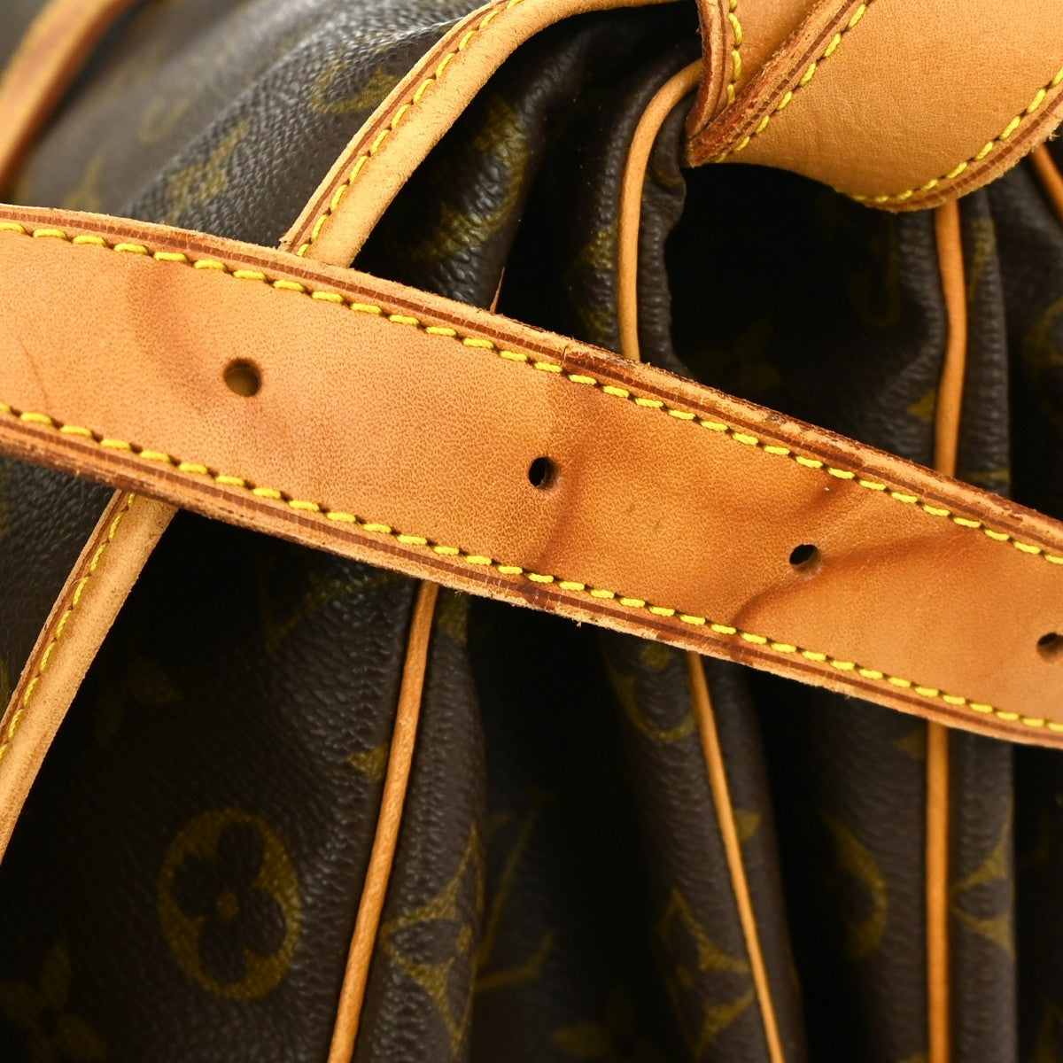 Louis Vuitton Saumur Handbag Monogram Canvas Brown Canvas Shoulder Bag Bag (Pre-Owned)
