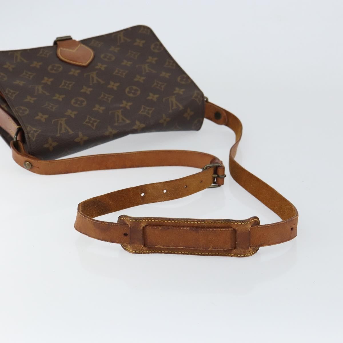 Louis Vuitton Cartouchiere Handbag Monogram Canvas Brown Canvas Shoulder Bag Bag (Pre-Owned)