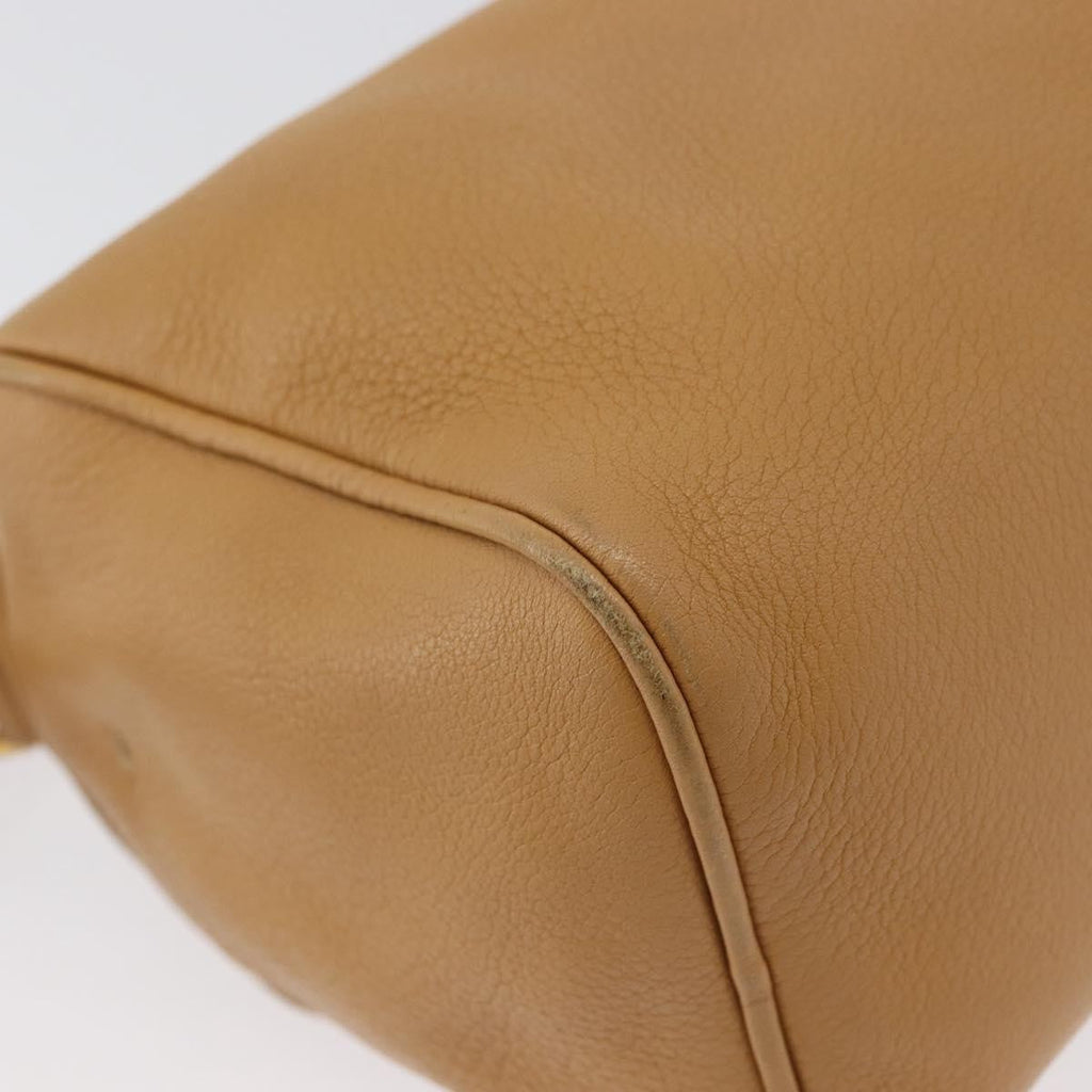 Prada Vintage Shoulder Bag Leather Brown Leather Shoulder Bag Bag (Pre-Owned)