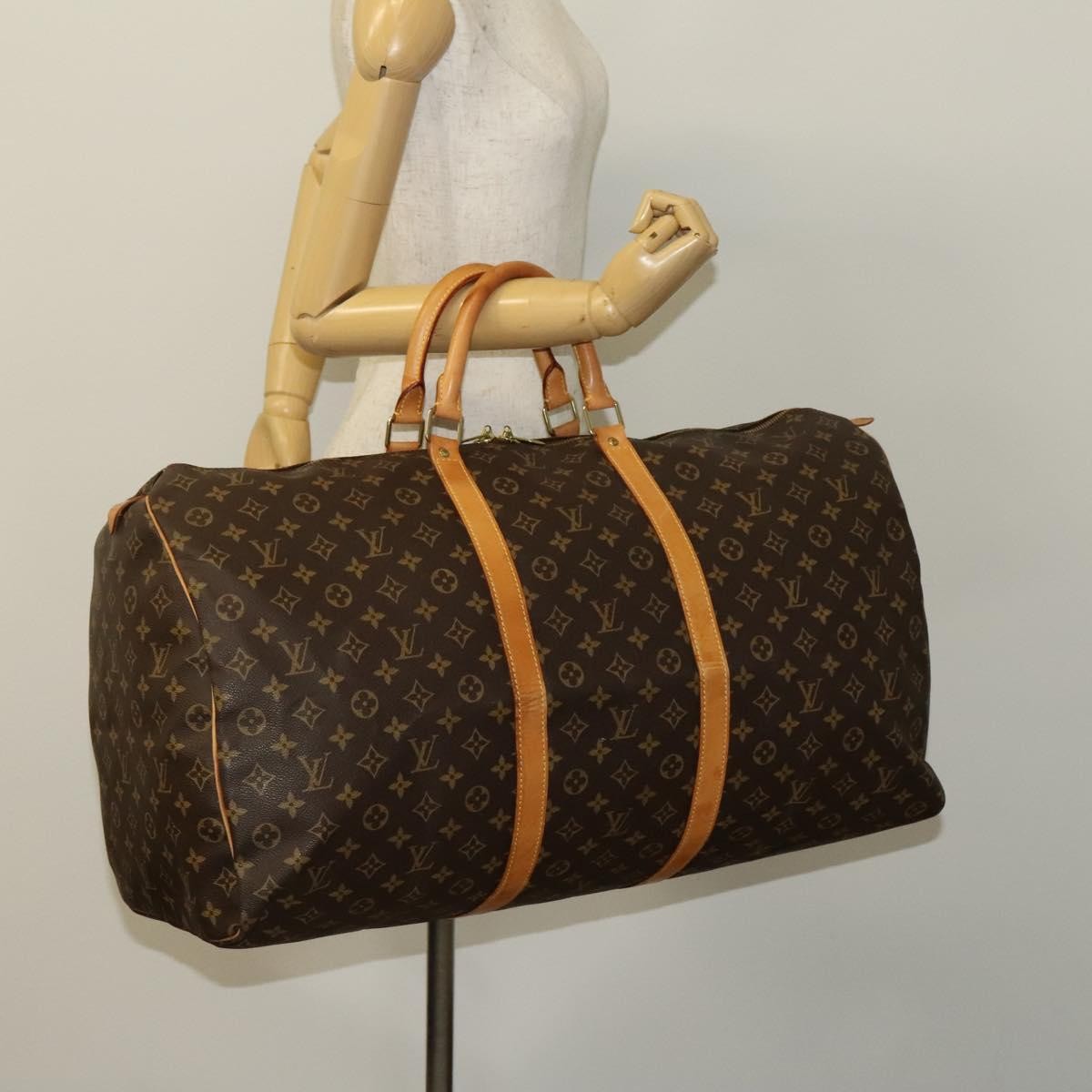 Louis Vuitton Keepall Bag Monogram Canvas Brown Canvas Travel Bag Bag (Pre-Owned)
