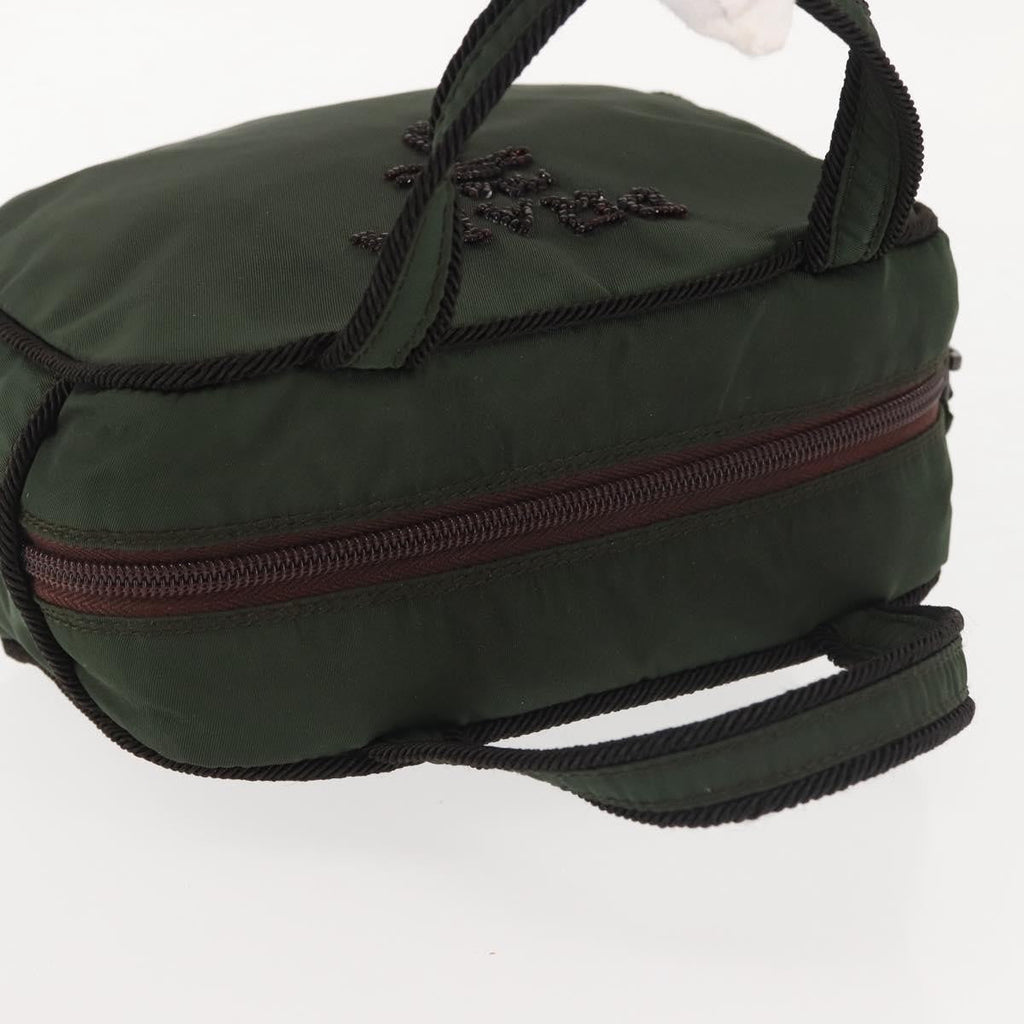 Prada Vintage Handbag Tessuto Khaki Nylon Handbag (Pre-Owned)