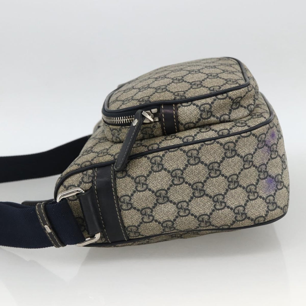 Gucci Double Pocket Messenger Bag Gg Coated Canvas Navy Canvas Shoulder Bag Bag (Pre-Owned)