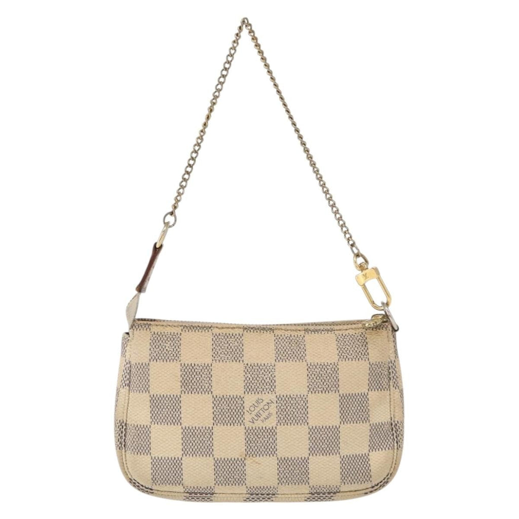 Louis Vuitton Mini Pochette Accessoires Damier Canvas White Canvas Clutche & Pouche Bag (Pre-Owned)