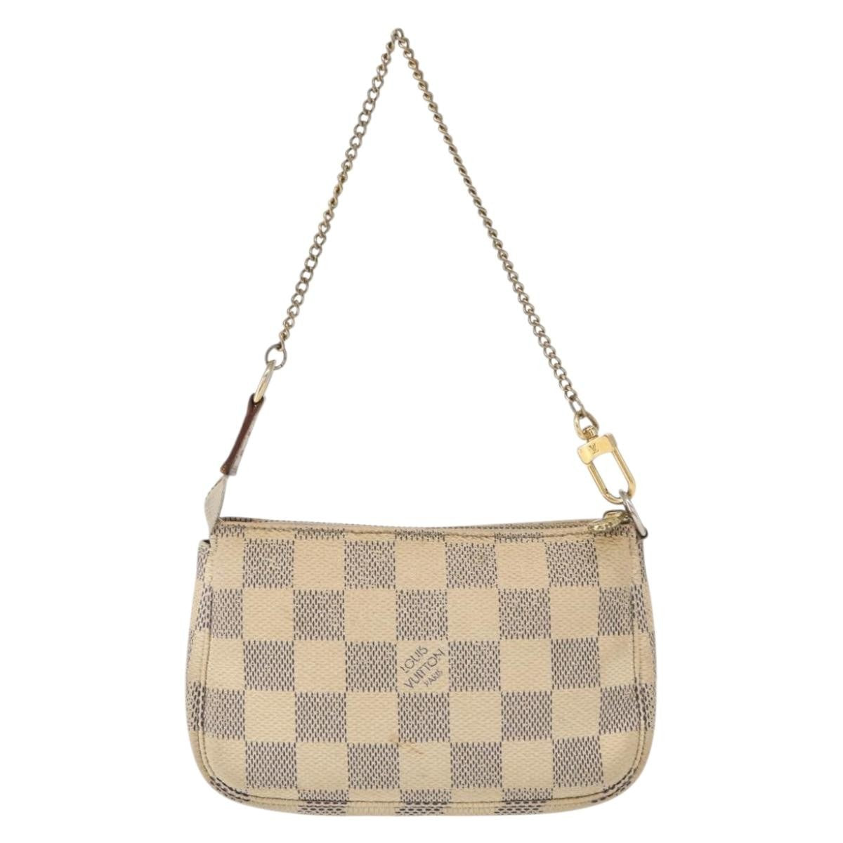 Louis Vuitton Mini Pochette Accessoires Damier Canvas White Canvas Clutche & Pouche Bag (Pre-Owned)