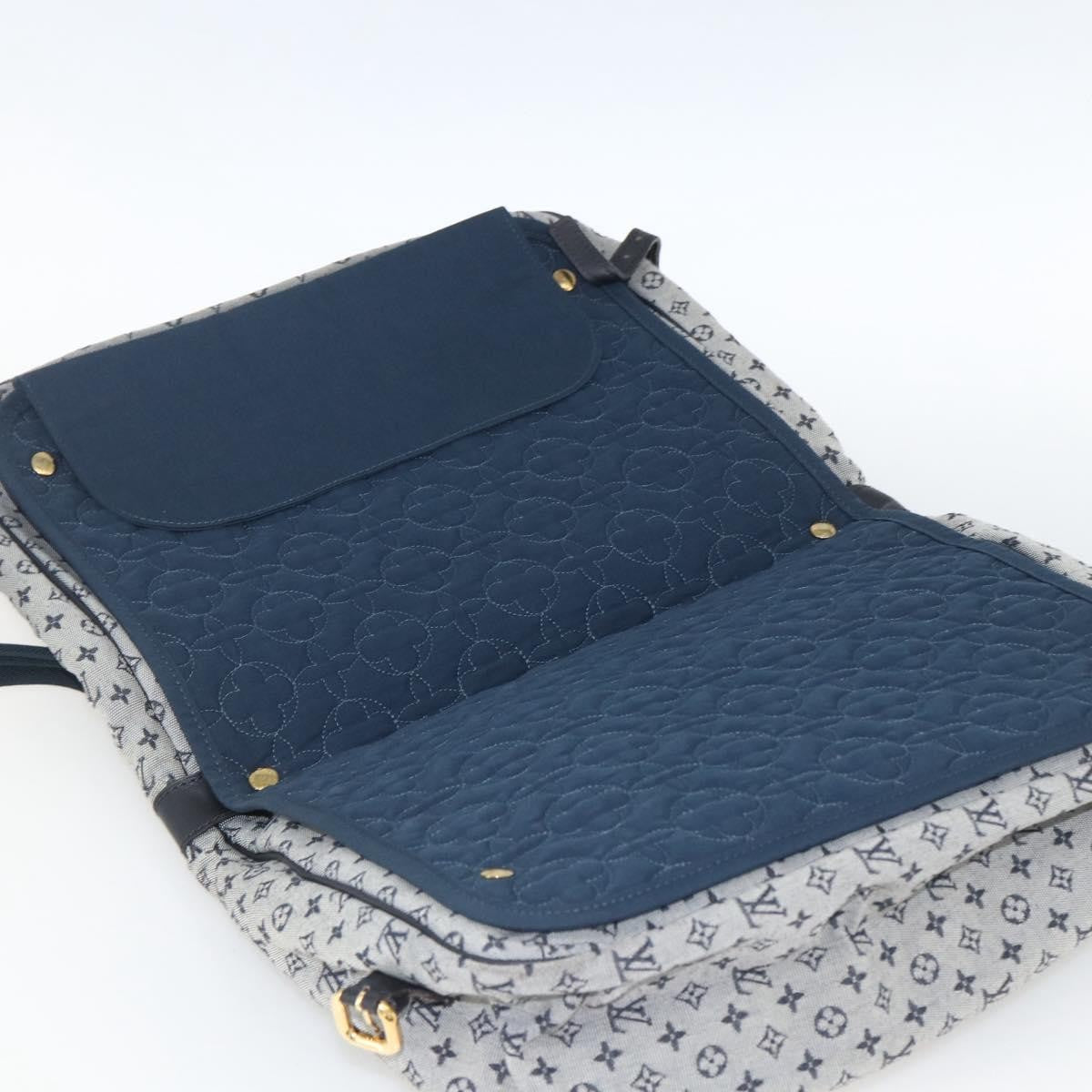 Louis Vuitton Sac Maman Handbag Mini Lin Blue Canvas Shoulder Bag Bag (Pre-Owned)