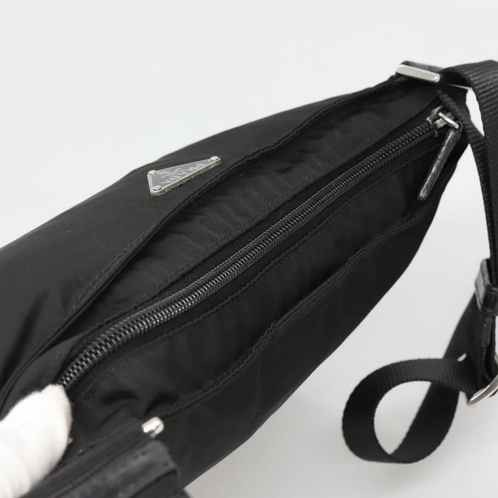 Prada Flat Messenger Bag Tessuto Black Nylon Shoulder Bag Bag (Pre-Owned)