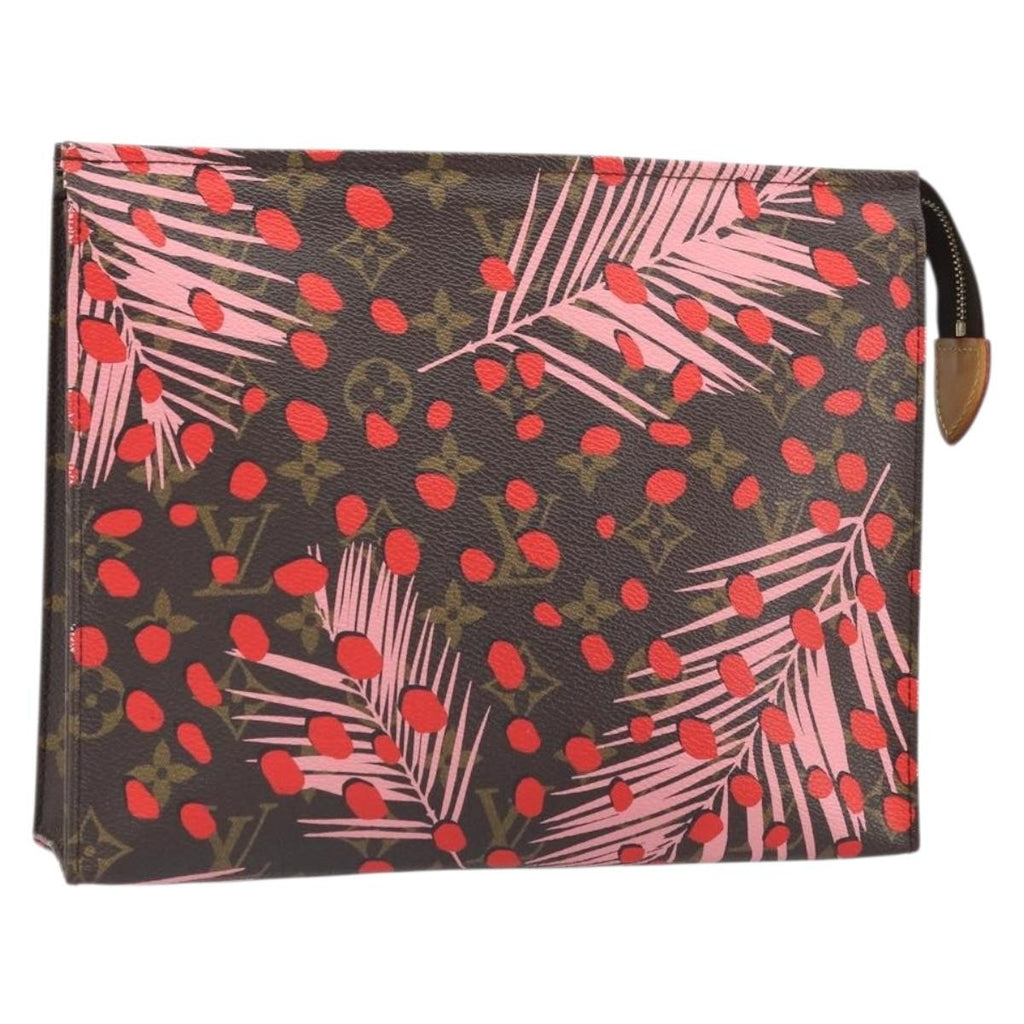 Louis Vuitton Toiletry Pouch Limited Edition Monogram Jungle Dots Red Canvas Clutche & Pouche Bag (Pre-Owned)