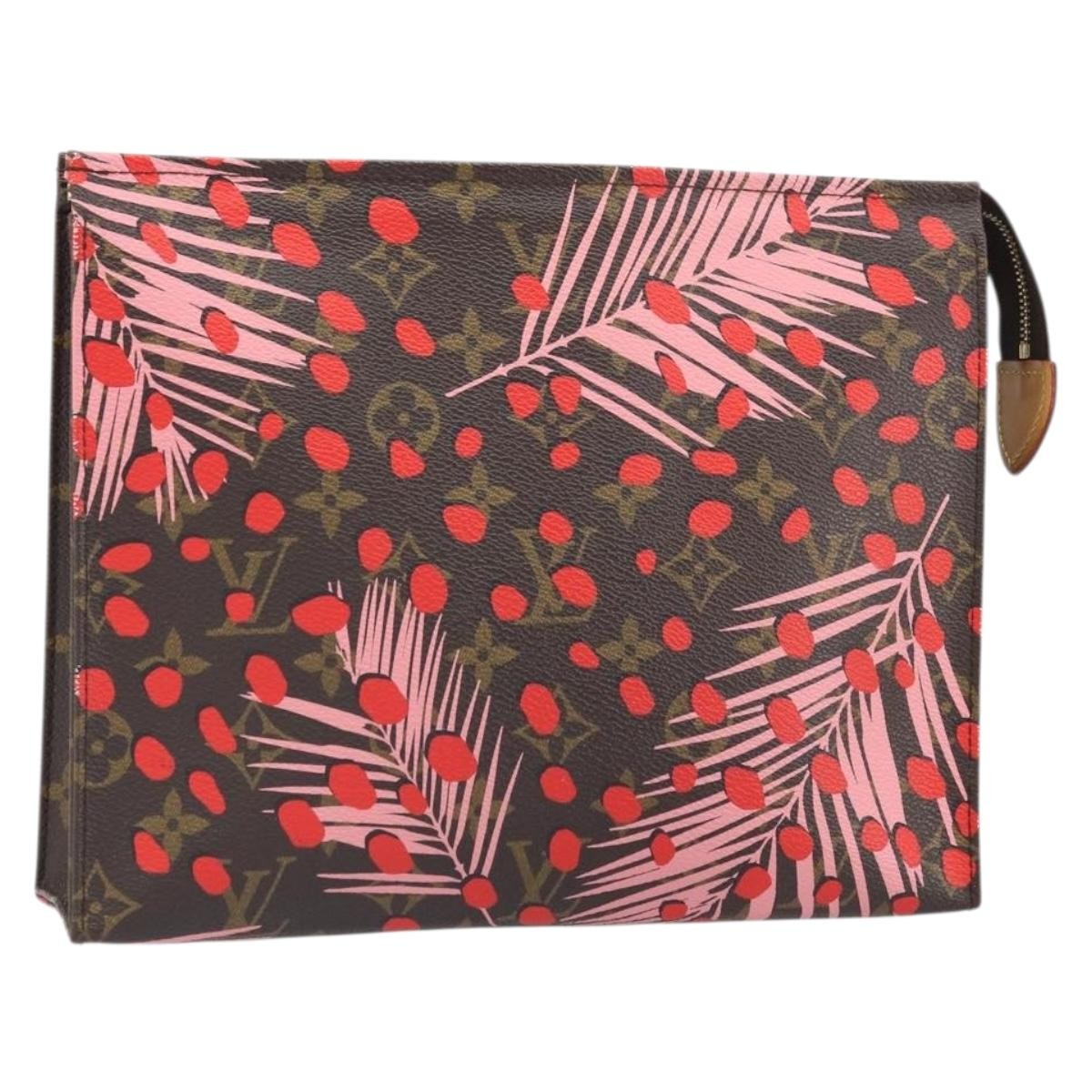 Louis Vuitton Toiletry Pouch Limited Edition Monogram Jungle Dots Red Canvas Clutche & Pouche Bag (Pre-Owned)