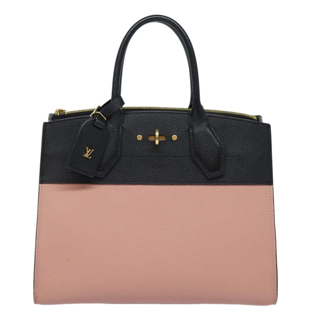 Louis Vuitton City Steamer Handbag Leather Black Leather Handbag (Pre-Owned)
