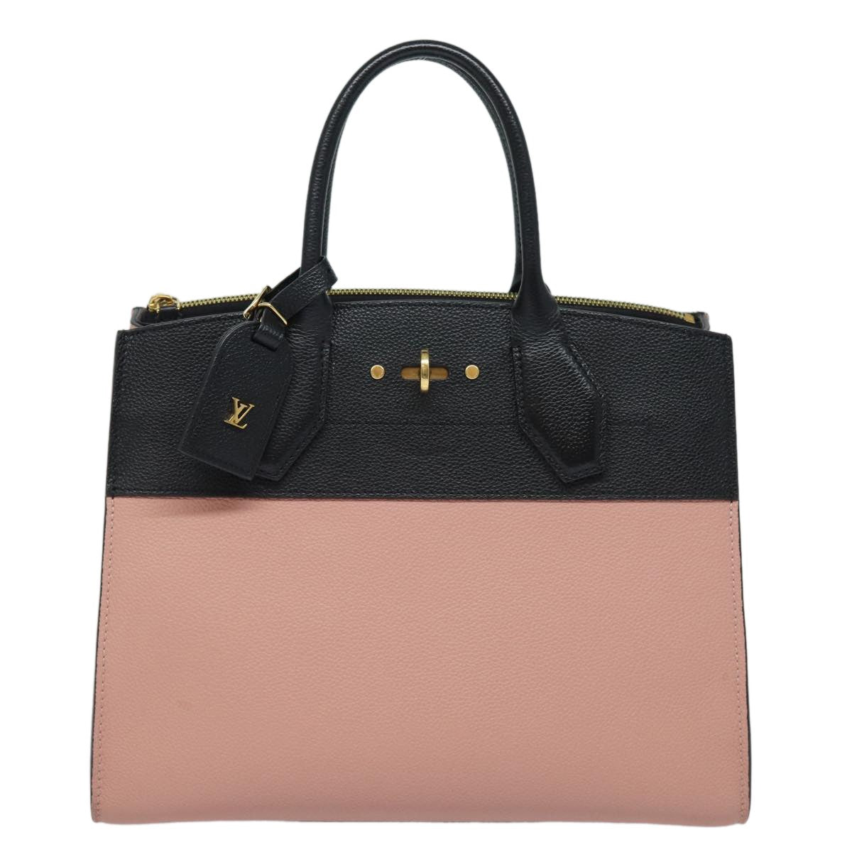 Louis Vuitton City Steamer Handbag Leather Black Leather Handbag (Pre-Owned)