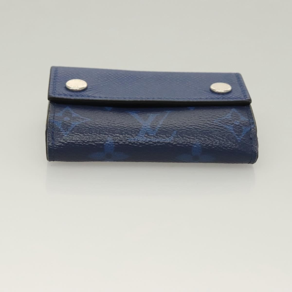 Louis Vuitton Discovery Wallet Monogram Taigarama Blue Leather Wallets Accessory (Pre-Owned)