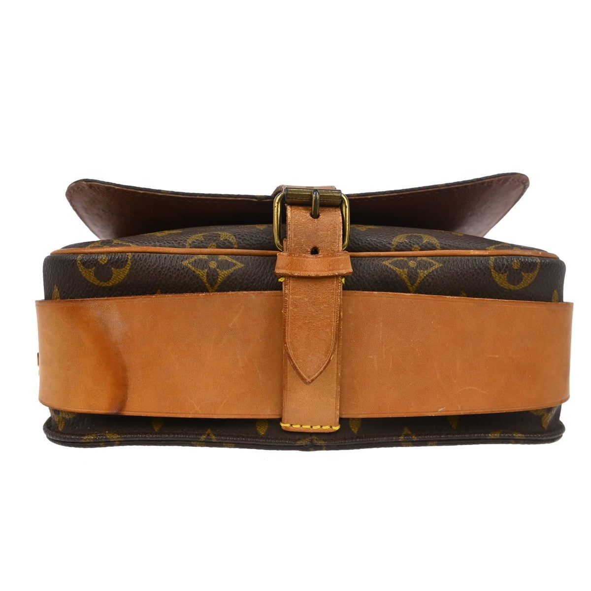 Louis Vuitton Cartouchiere Handbag Monogram Canvas Brown Canvas Crossbody Bag Bag (Pre-Owned)