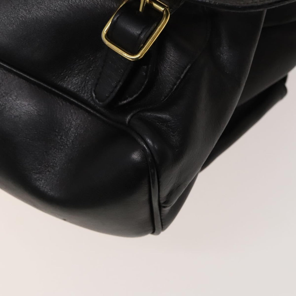 Gucci Vintage Bamboo Backpack Leather Black Leather Backpack Bag (Pre-Owned)