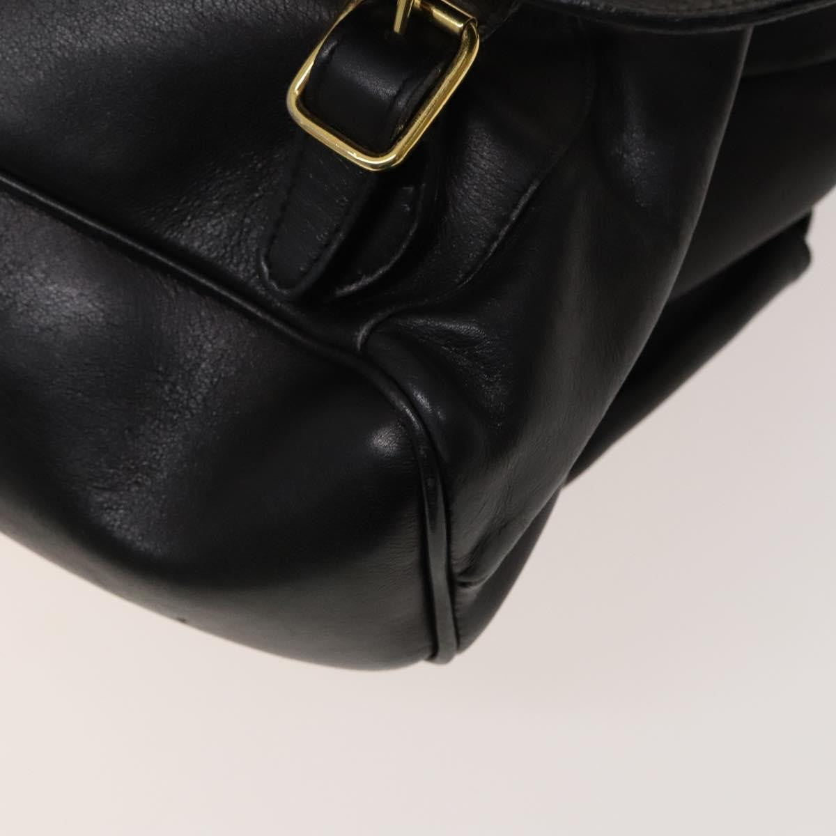 Gucci Vintage Bamboo Backpack Leather Black Leather Backpack Bag (Pre-Owned)