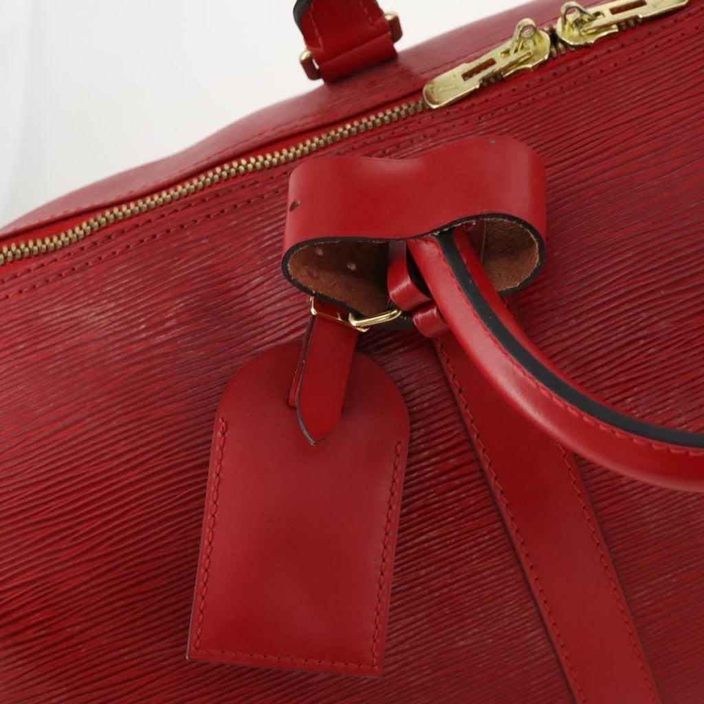 Louis Vuitton Keepall Bag Epi Leather Red Leather Travel Bag Bag (Pre-Owned)