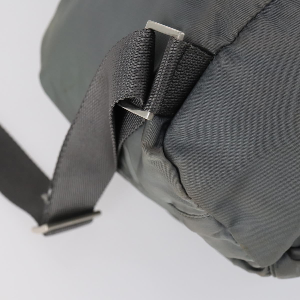 Prada Double Front Pocket Backpack Tessuto Gray Nylon Backpack Bag (Pre-Owned)