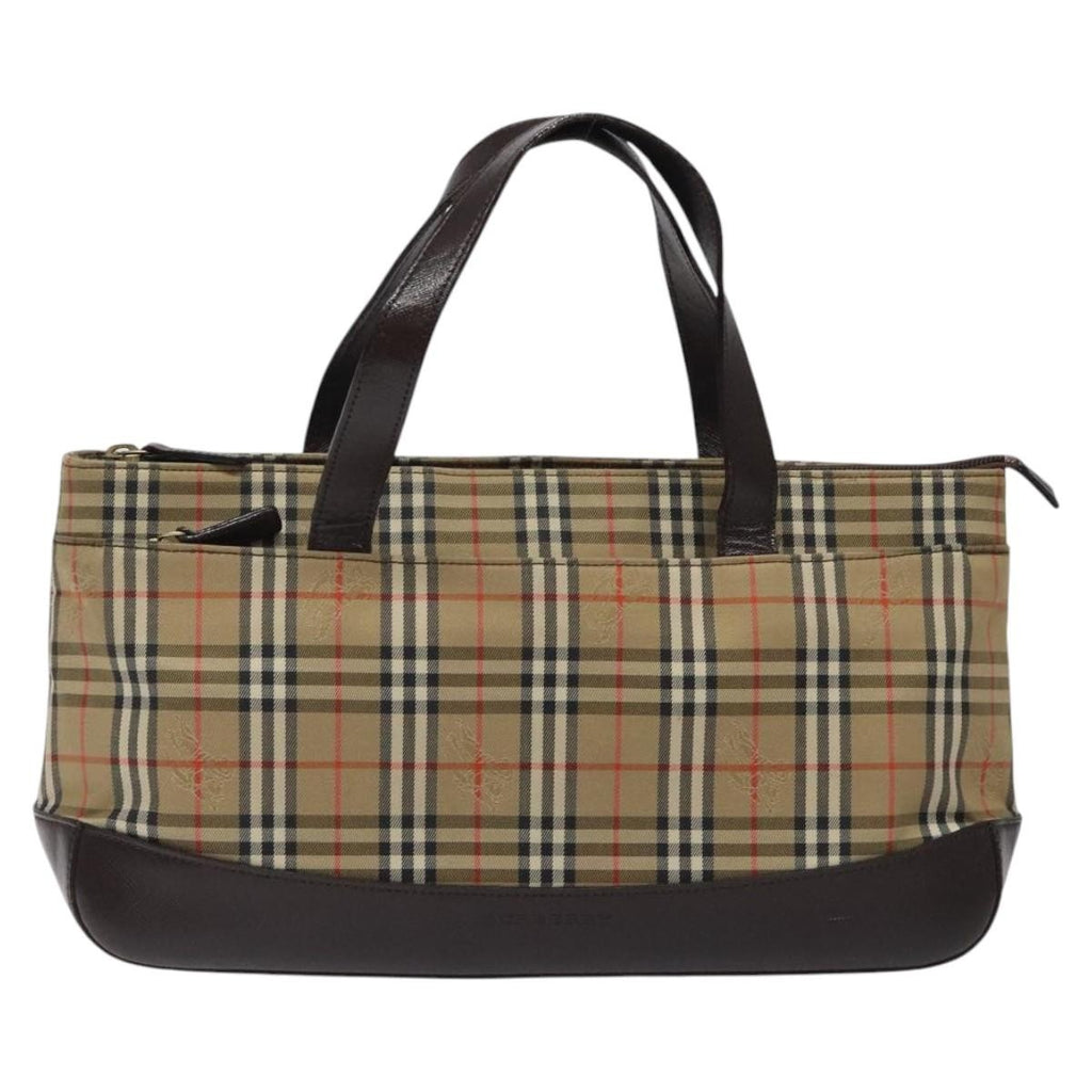 Burberry Nova Check Handbag Nova Check Canvas And Leather Beige Canvas Handbag (Pre-Owned)