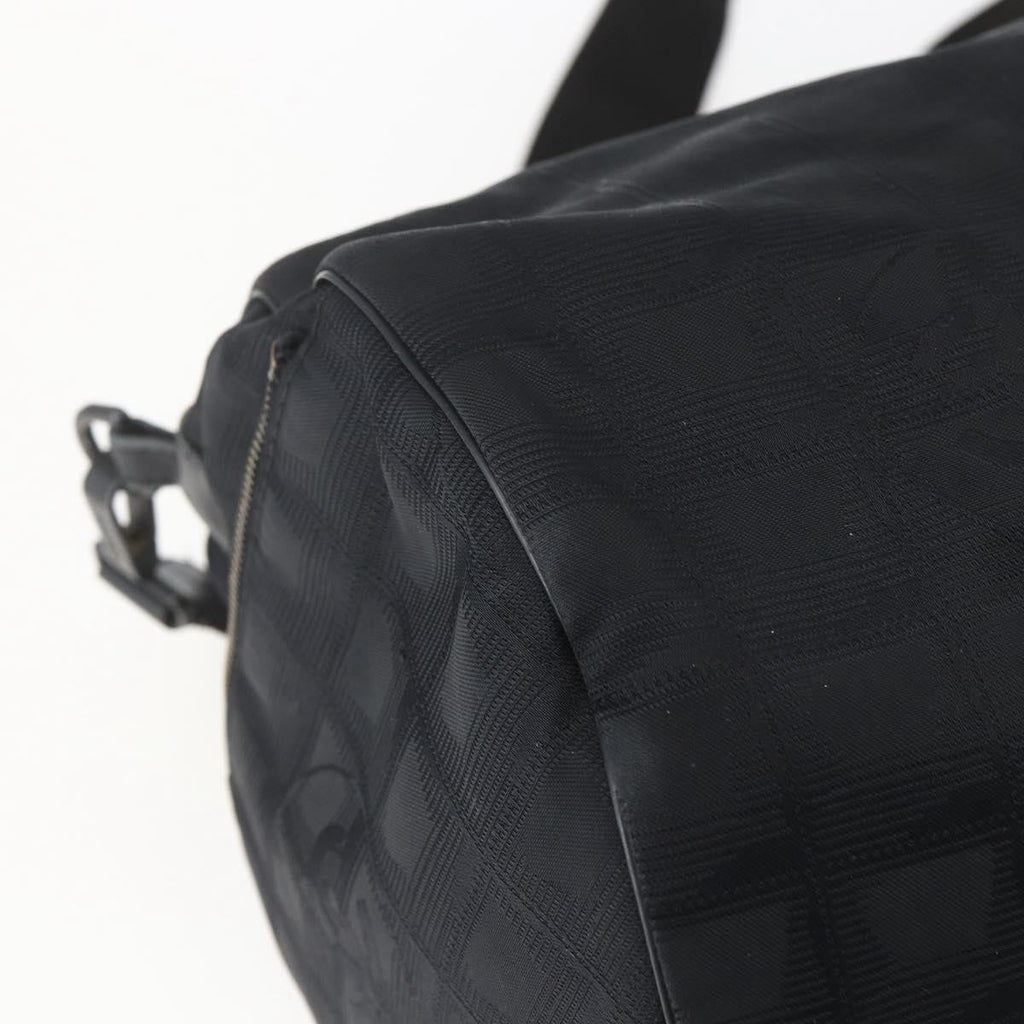 Chanel Travel Line Boston Bag Nylon Black Nylon Travel Bag Bag (Pre-Owned)