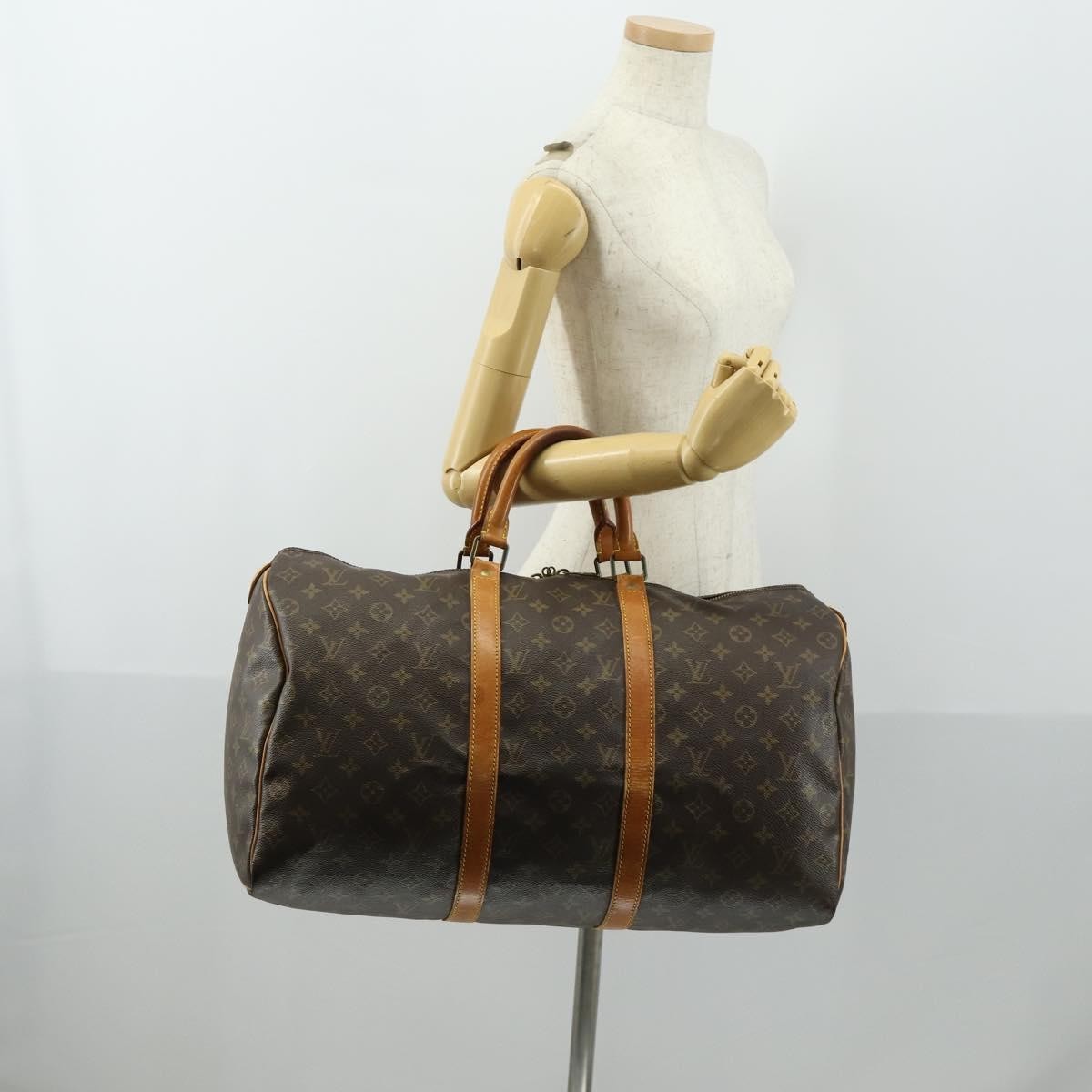 Louis Vuitton Keepall Bag Monogram Canvas Brown Canvas Travel Bag Bag (Pre-Owned)