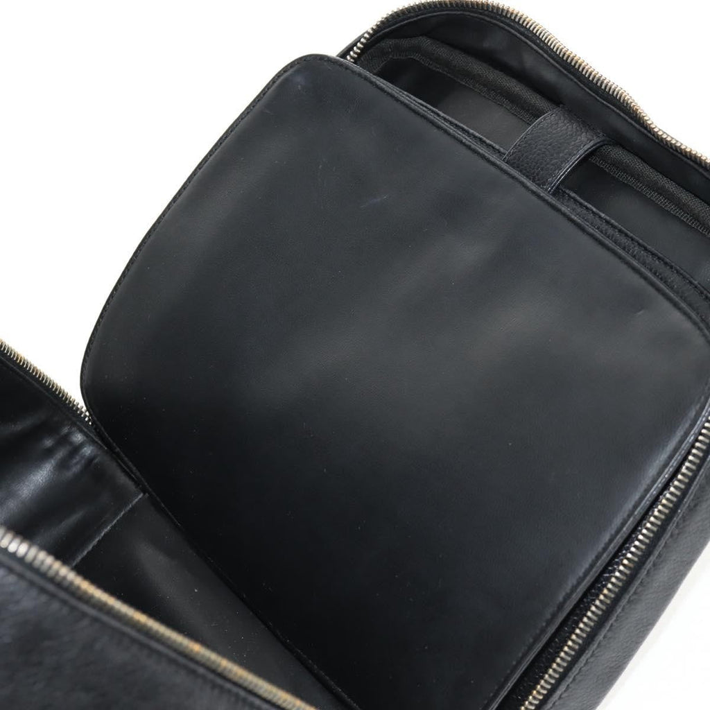 Chanel Vintage Timeless Zip Around Vanity Case Caviar Black Leather Clutche & Pouche Bag (Pre-Owned)