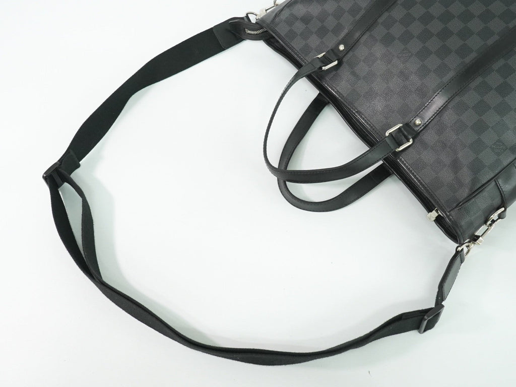 Louis Vuitton Tadao Handbag Damier Graphite Black Canvas Tote Bag Bag (Pre-Owned)