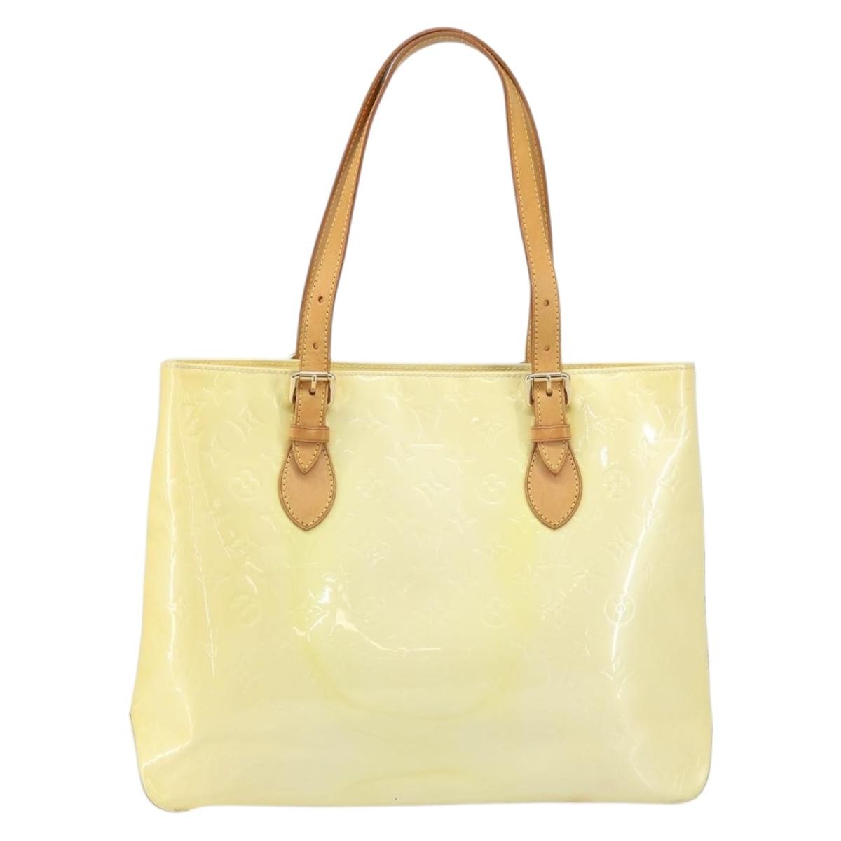 Louis Vuitton Brentwood Handbag Monogram Vernis Yellow Patent_Leather Tote Bag Bag (Pre-Owned)