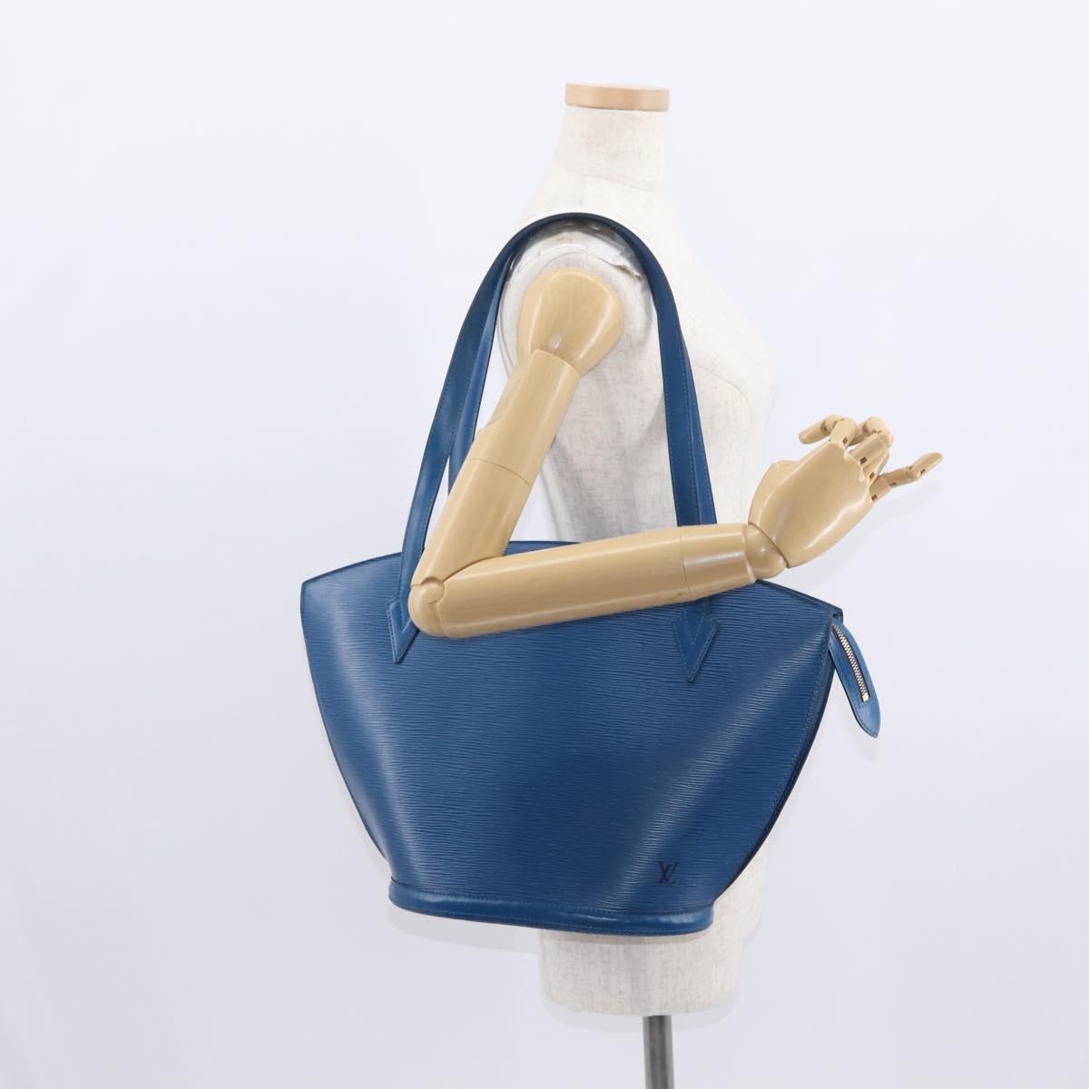 Louis Vuitton Saint Jacques Handbag Epi Leather Blue Leather Shoulder Bag Bag (Pre-Owned)