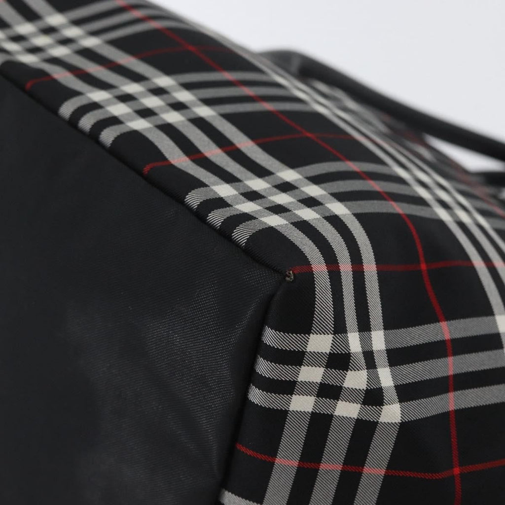 Burberry Nova Check Handbag Nylon Black Nylon Handbag (Pre-Owned)