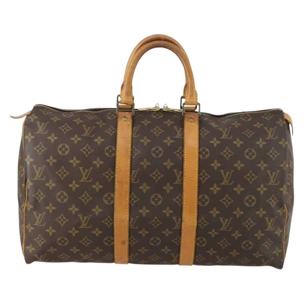 Louis Vuitton Keepall Bag Monogram Canvas Brown Canvas Travel Bag Bag (Pre-Owned)