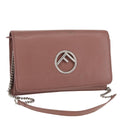 Fendi F Is Fendi Wallet On Chain Leather Pink Leather Shoulder Bag Bag (Pre-Owned)