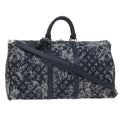 Louis Vuitton Keepall Bandouliere Bag Monogram Tapestry Canvas Navy Canvas Bag (Pre-Owned)