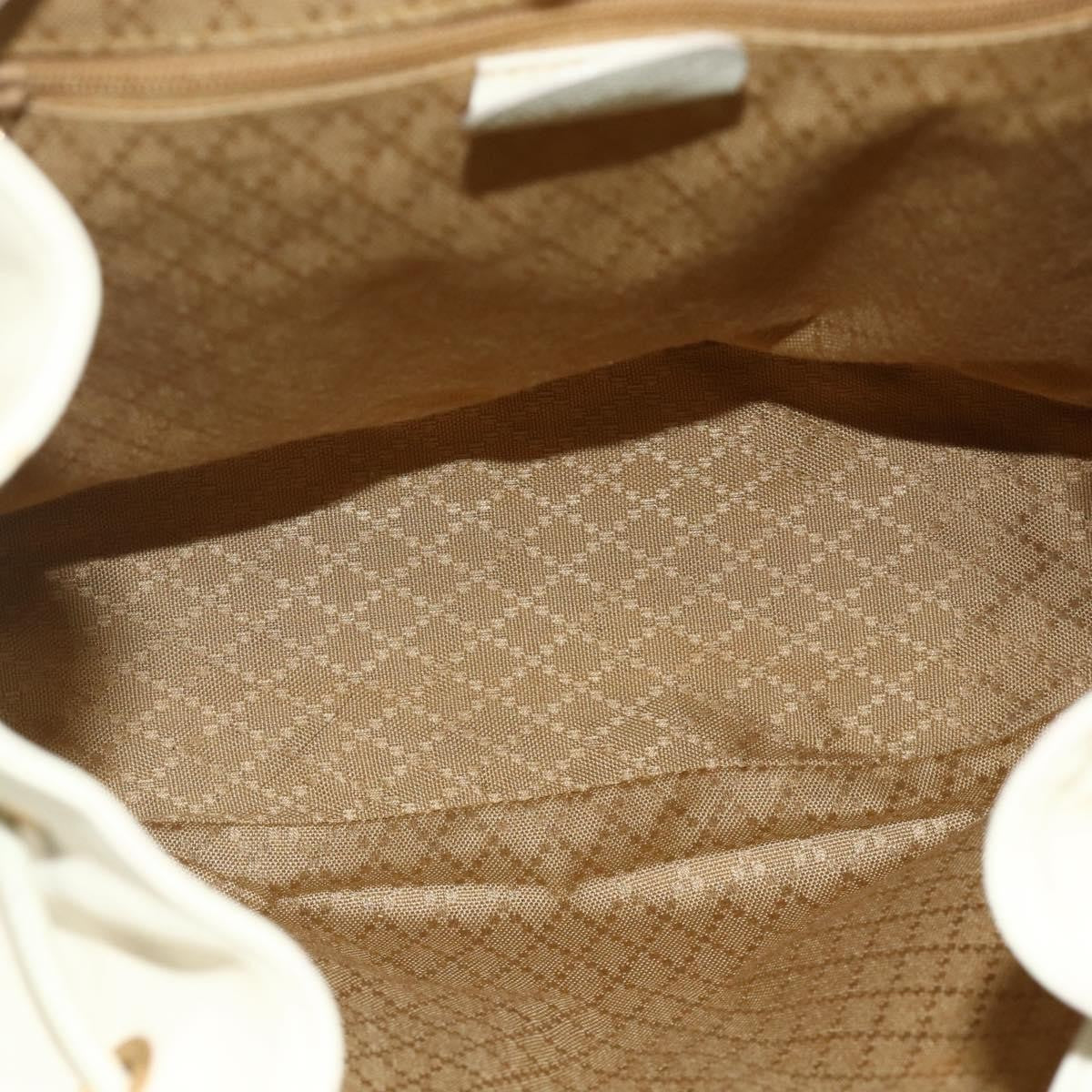 Gucci Vintage Bamboo Backpack Leather White Leather Backpack Bag (Pre-Owned)