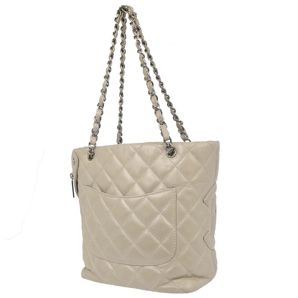 Chanel 31 Rue Cambon Chain Tote Caviar Ecru Leather Tote Bag Bag (Pre-Owned)
