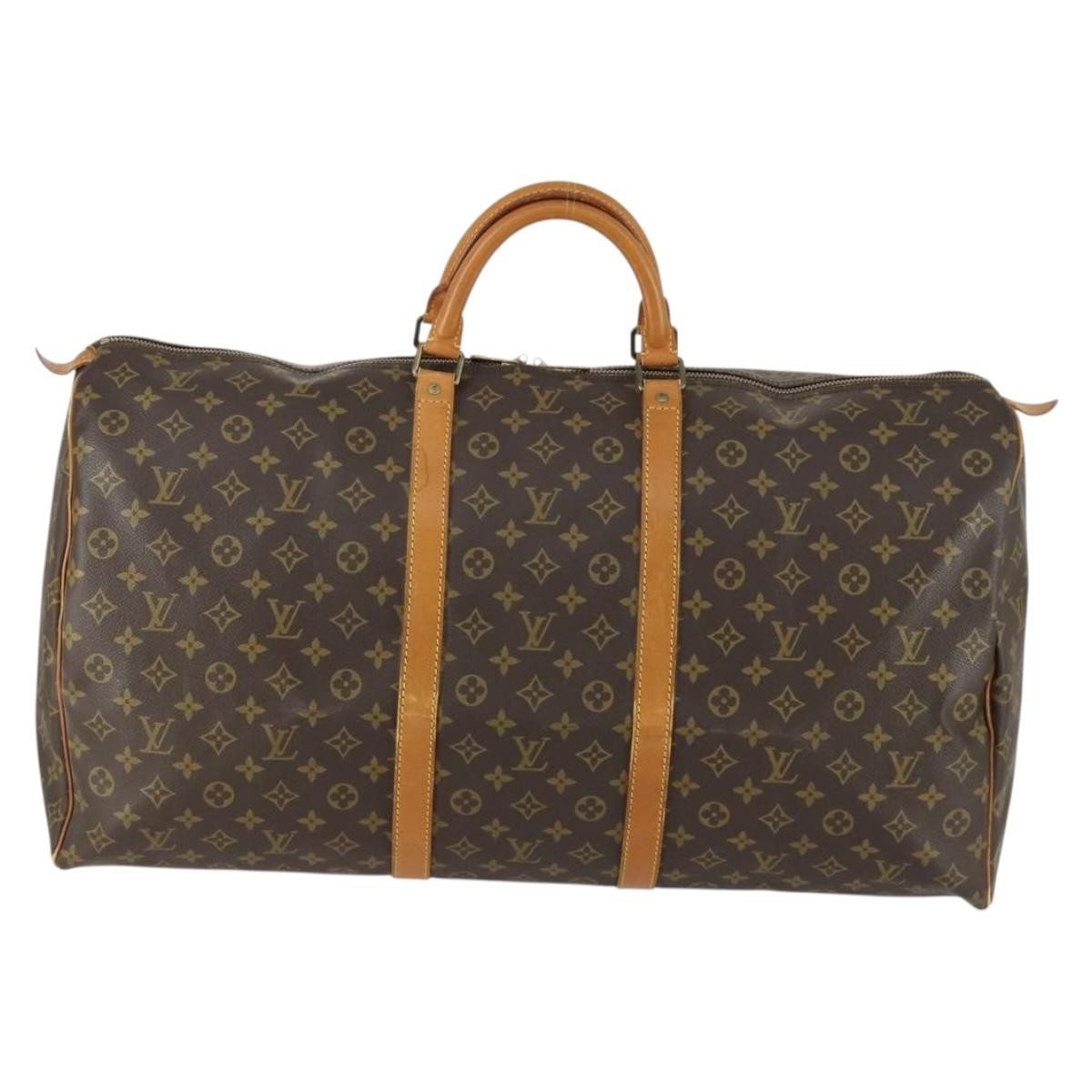 Louis Vuitton Keepall Bag Monogram Canvas Brown Canvas Travel Bag Bag (Pre-Owned)