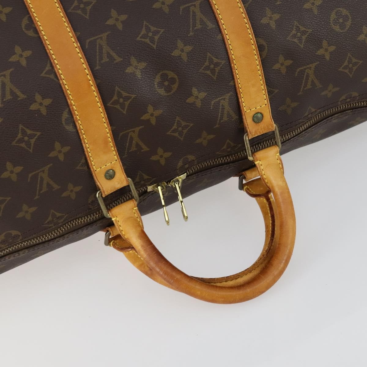 Louis Vuitton Keepall Bag Monogram Canvas Brown Canvas Travel Bag Bag (Pre-Owned)