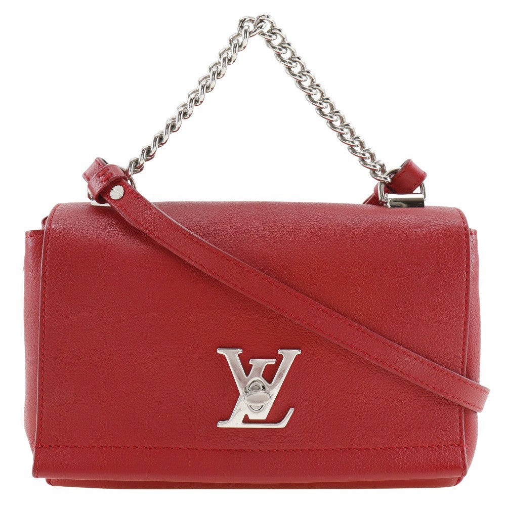 Louis Vuitton Lockme Ii Handbag Leather Red Leather Shoulder Bag Bag (Pre-Owned)